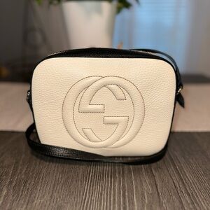 Gucci cream & black small crossbody bag